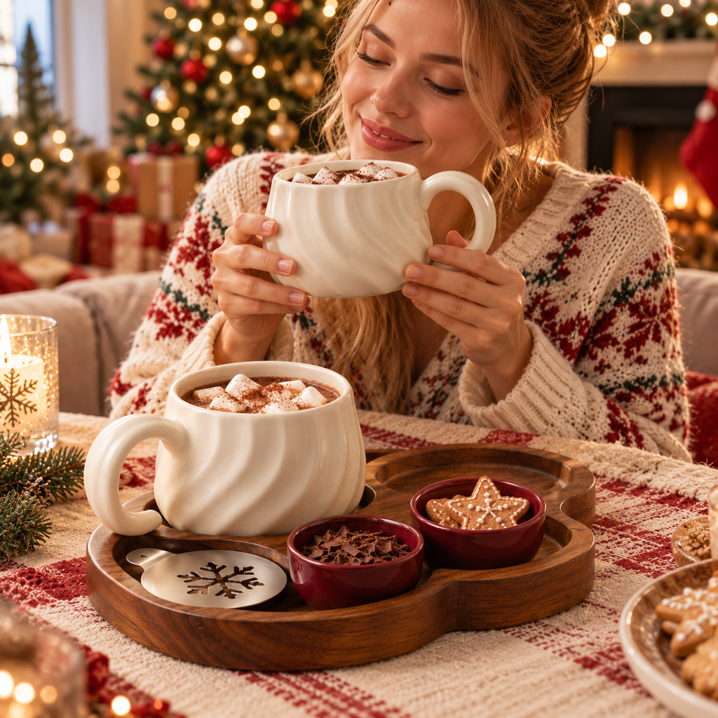 Christmas Cocoa Mug Set