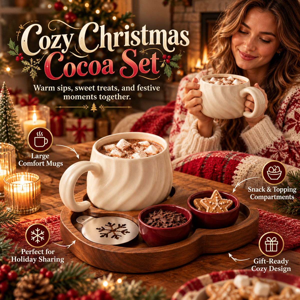 Christmas Cocoa Mug Set